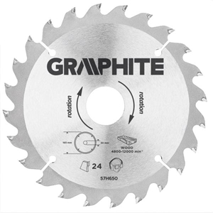 Immagine di LAMA PER SEGA CIRCOLARE - GRAPHITE 55H650/ FINO A 57H686