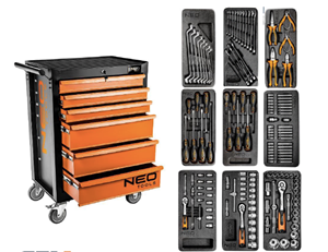 Immagine di CARRELLO DA OFFICINA, 6 CASSETTI + 149 UTENSILI - NEO TOOLS 84-221-9